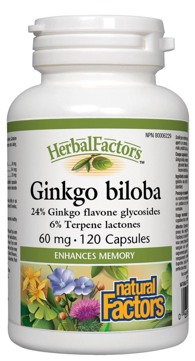 Natural Factors Ginkgo Biloba (60mg) (120 Capsules) - Lifestyle Markets