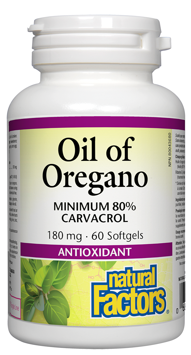 Natural Factors Organic Oregano Oil (60 Softgels) - Lifestyle Markets