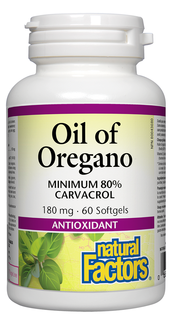 Natural Factors Organic Oregano Oil (60 Softgels) - Lifestyle Markets