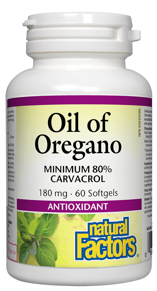 Natural Factors Organic Oregano Oil (60 Softgels) - Lifestyle Markets
