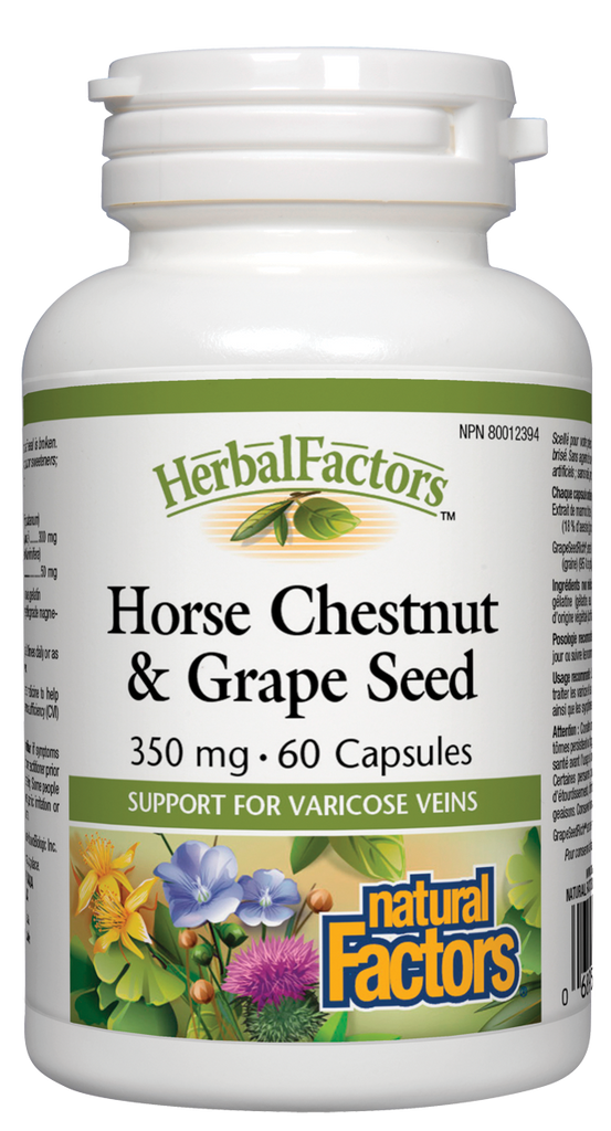 Natural Factors Horse Chestnut and Grape Seed (350mg) (60 Capsules) - Lifestyle Markets