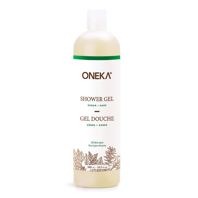 Oneka Shower Gel - Cedar + Sage (500ml) - Lifestyle Markets