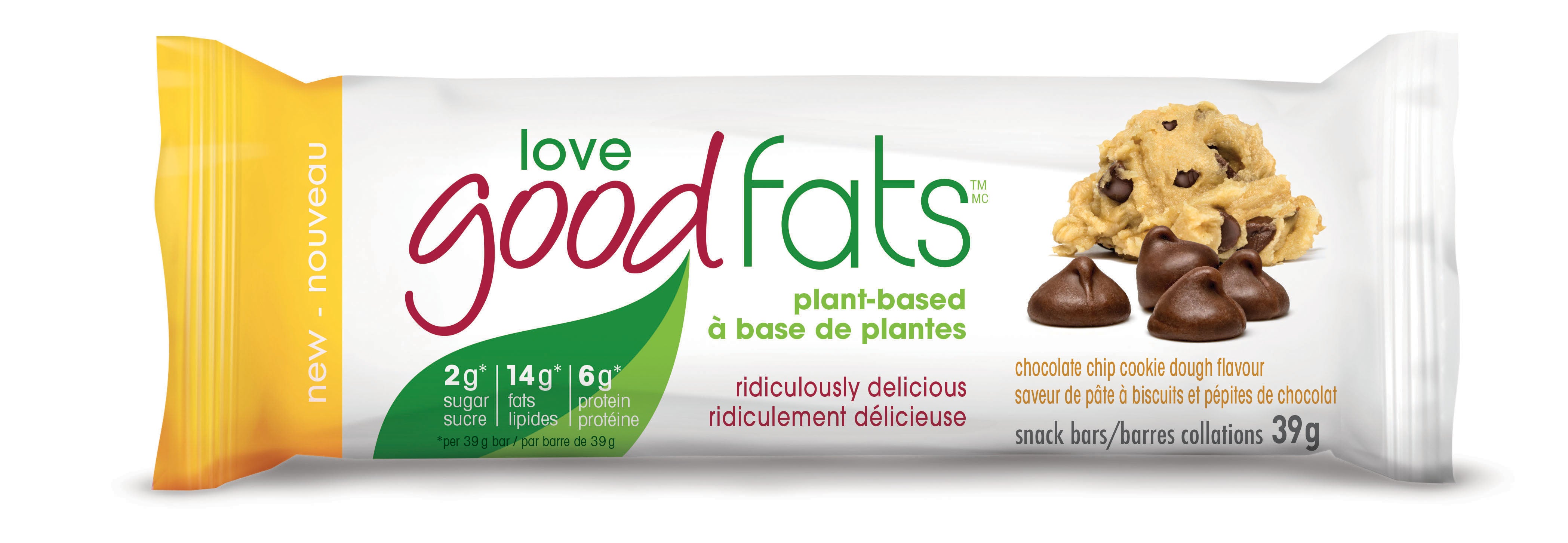 Love Good Fats Snack Bar - Chocolate Chip Cookie Dough (39g) - Lifestyle Markets