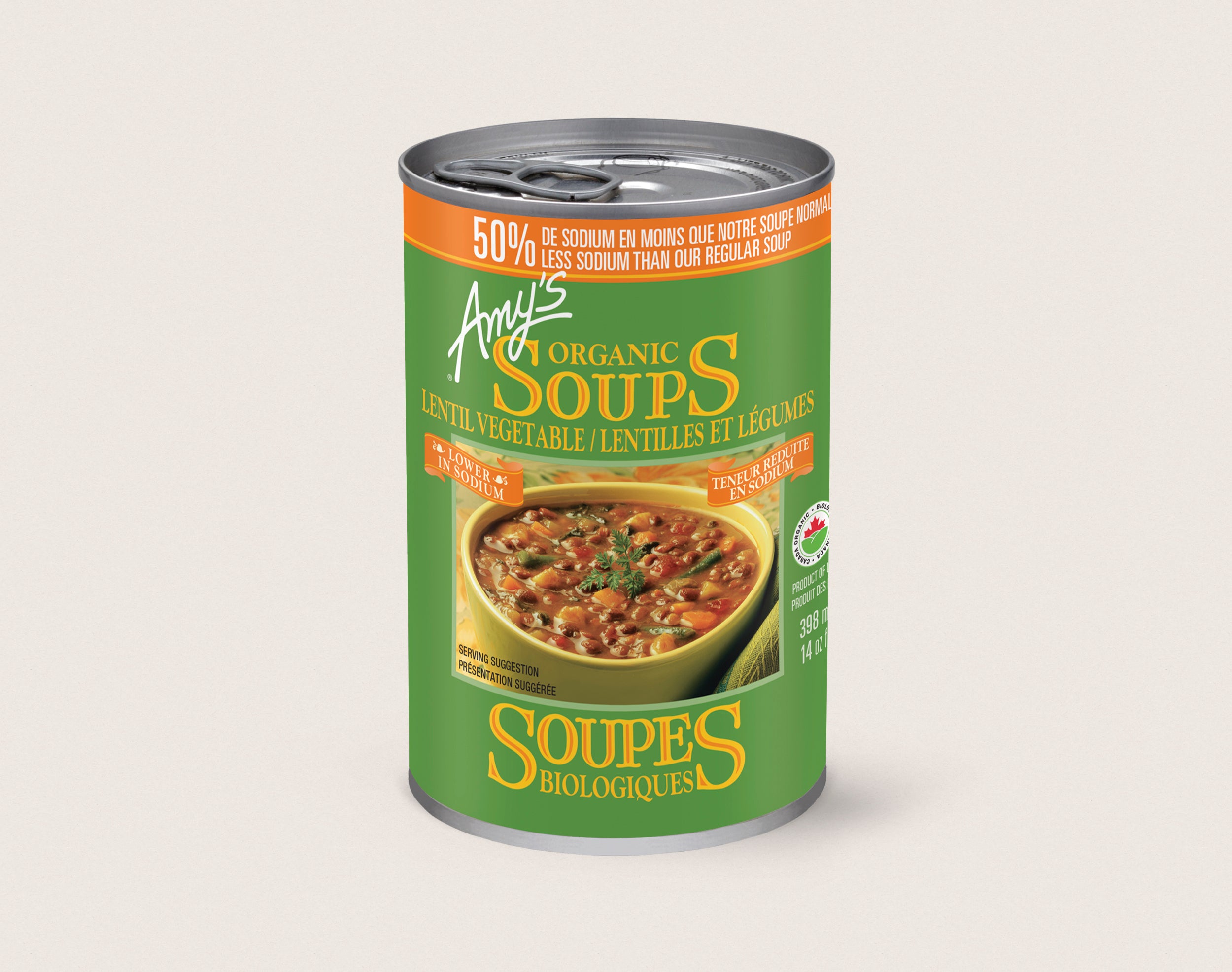Amy's Kitchen Low Sodium Lentil Vegetable Soup (398ml) - Lifestyle Markets