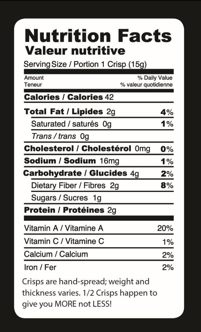 Okanagan Rawsome Carrot Crisps Spicy Chia-Hemp (150g) - Lifestyle Markets