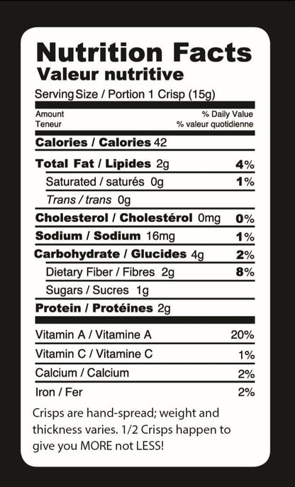 Okanagan Rawsome Carrot Crisps Spicy Chia-Hemp (150g) - Lifestyle Markets