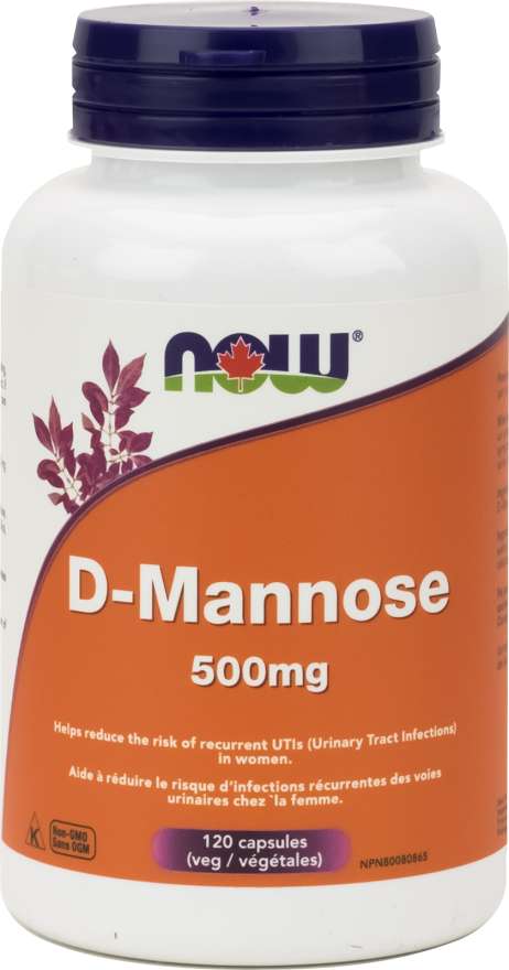 NOW D-Mannose 500mg (120 Veg Caps) - Lifestyle Markets