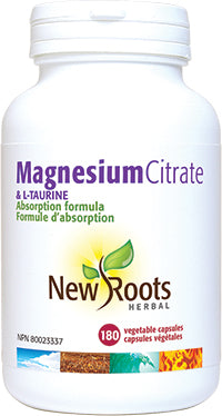New Roots  Magnesium Citrate & L-Taurine (180 VCaps) - Lifestyle Markets