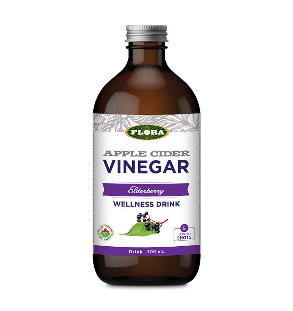 Flora Apple Cider Vinegar Shot - Elderberry (500ml) - Lifestyle Markets
