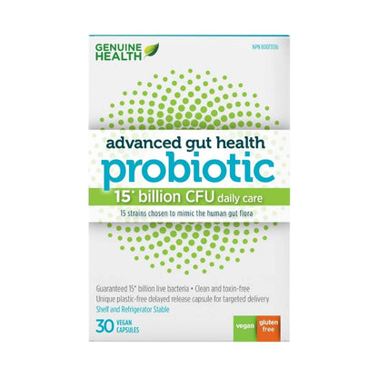 Genuine Health Advanced Gut Health Probiotics (15 billion CFU) - Lifestyle Markets