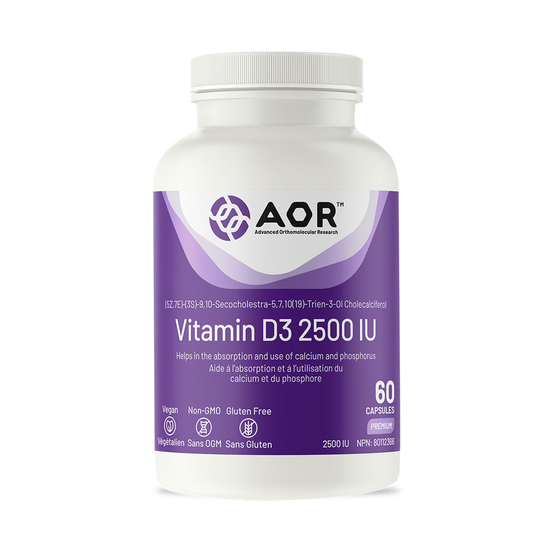 AOR Vitamin D3 2,500IU (60 Caps) - Lifestyle Markets