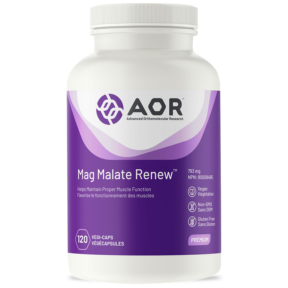 AOR Mag Malate Renew (793mg) (120 Vegi-Capsules) - Lifestyle Markets
