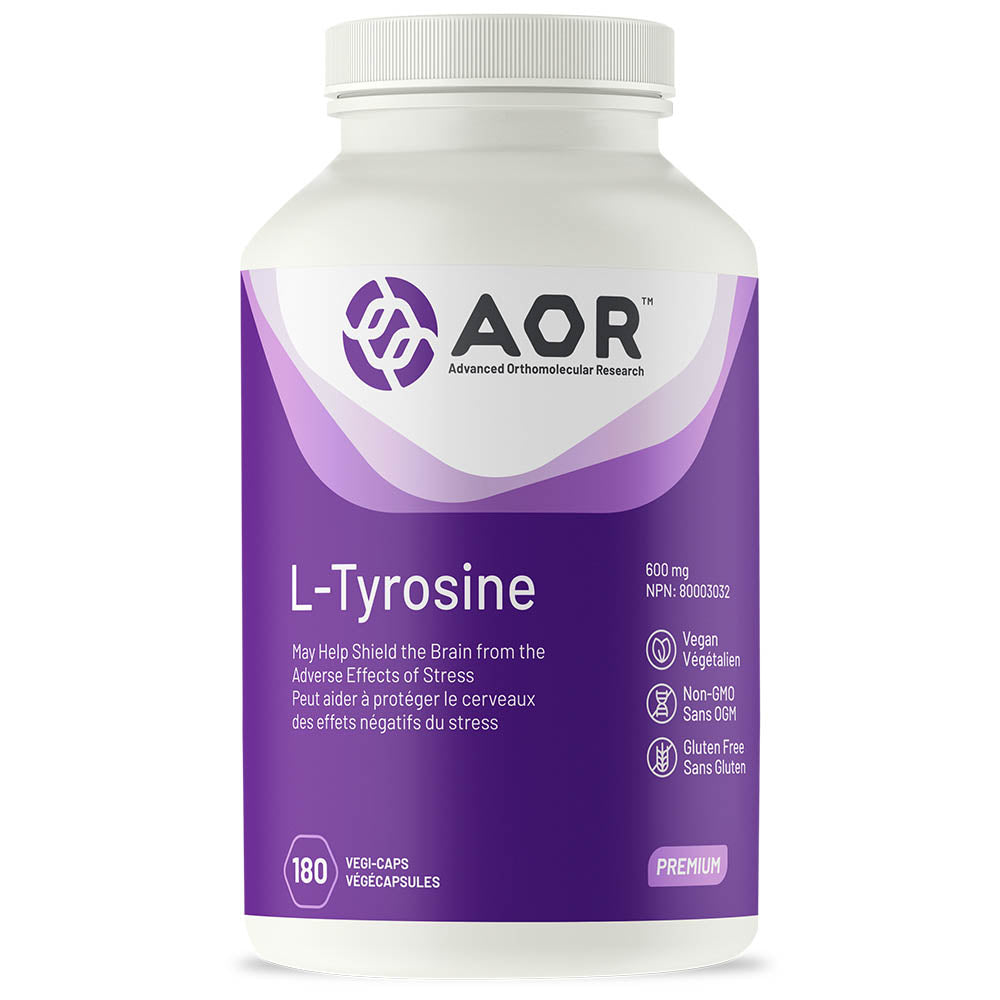 AOR L-Tyrosine (600mg) (180 Vegetable Capsules) - Lifestyle Markets