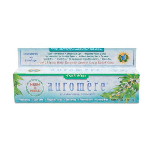 Auromere Ayurvedic Herbal Toothpaste - Fresh Mint (117g) - Lifestyle Markets
