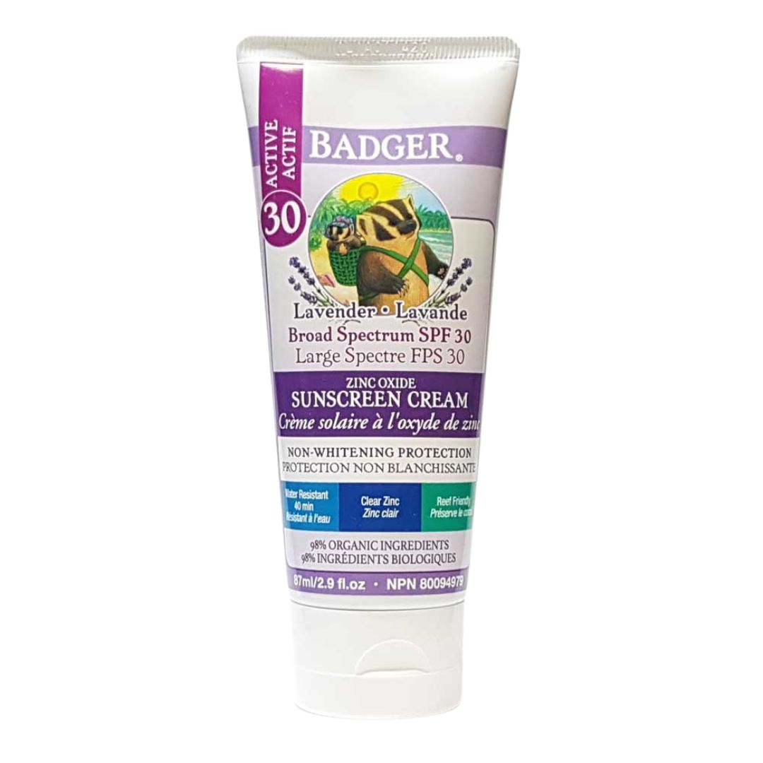 Badger Active Sunscreen SPF30 Lavender (87ml) - Lifestyle Markets