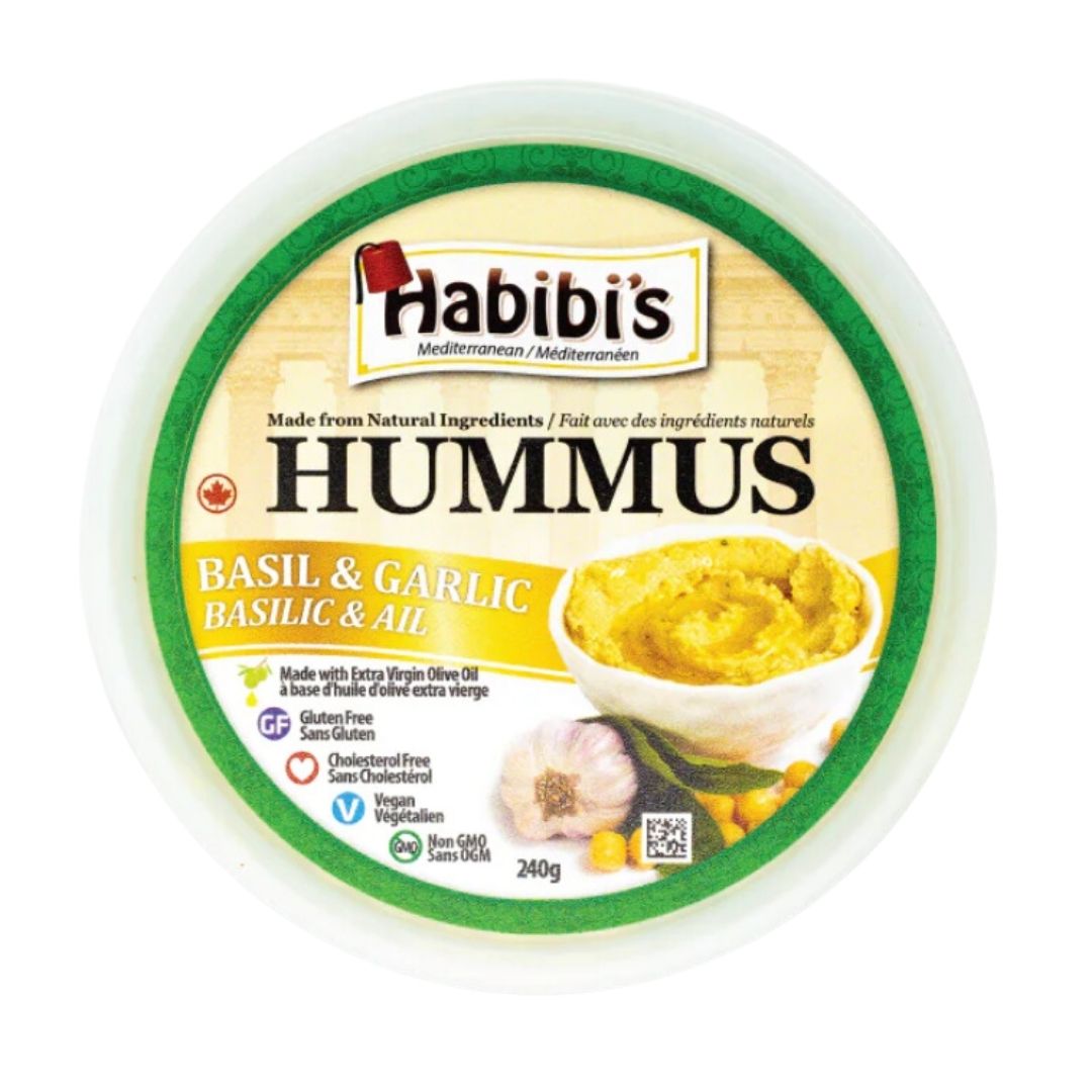 Habibi's Hummus Basil & Garlic (240g) - Lifestyle Markets