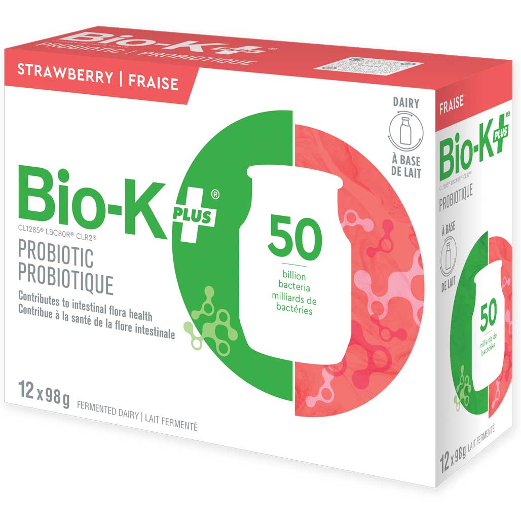 BIO-K+ Strawberry Probiotic Drink (12x98g) - Lifestyle Markets
