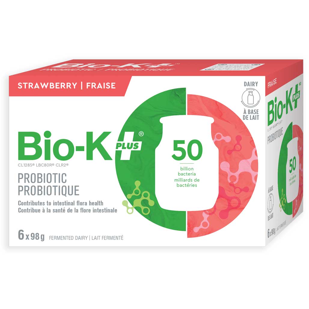 BIO-K+ Strawberry Probiotic Drink (6x98g) - Lifestyle Markets