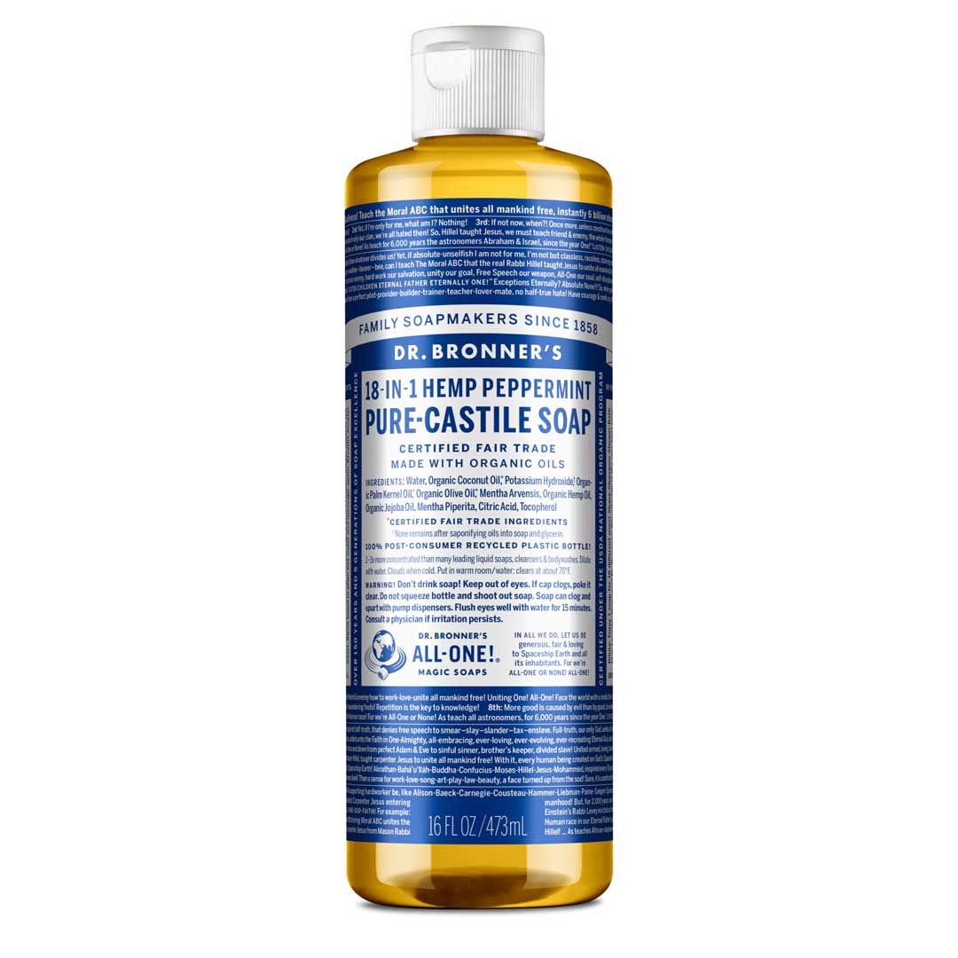 Dr. Bronner's Castile Liquid Soap - Peppermint (473ml) - Lifestyle Markets