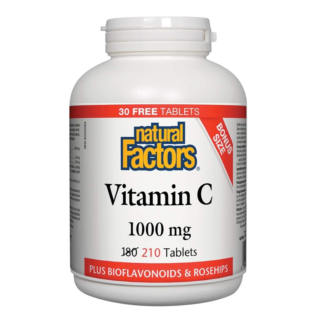 Natural Factors Vitamin C - Bonus (1000mg) (210 Tablets) - Lifestyle Markets