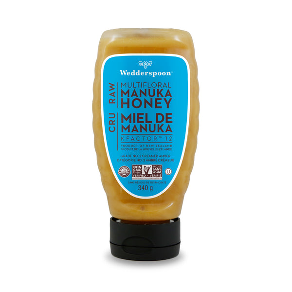 Wedderspoon Raw Multifloral Manuka Honey KFactor12 (340g) - Lifestyle Markets