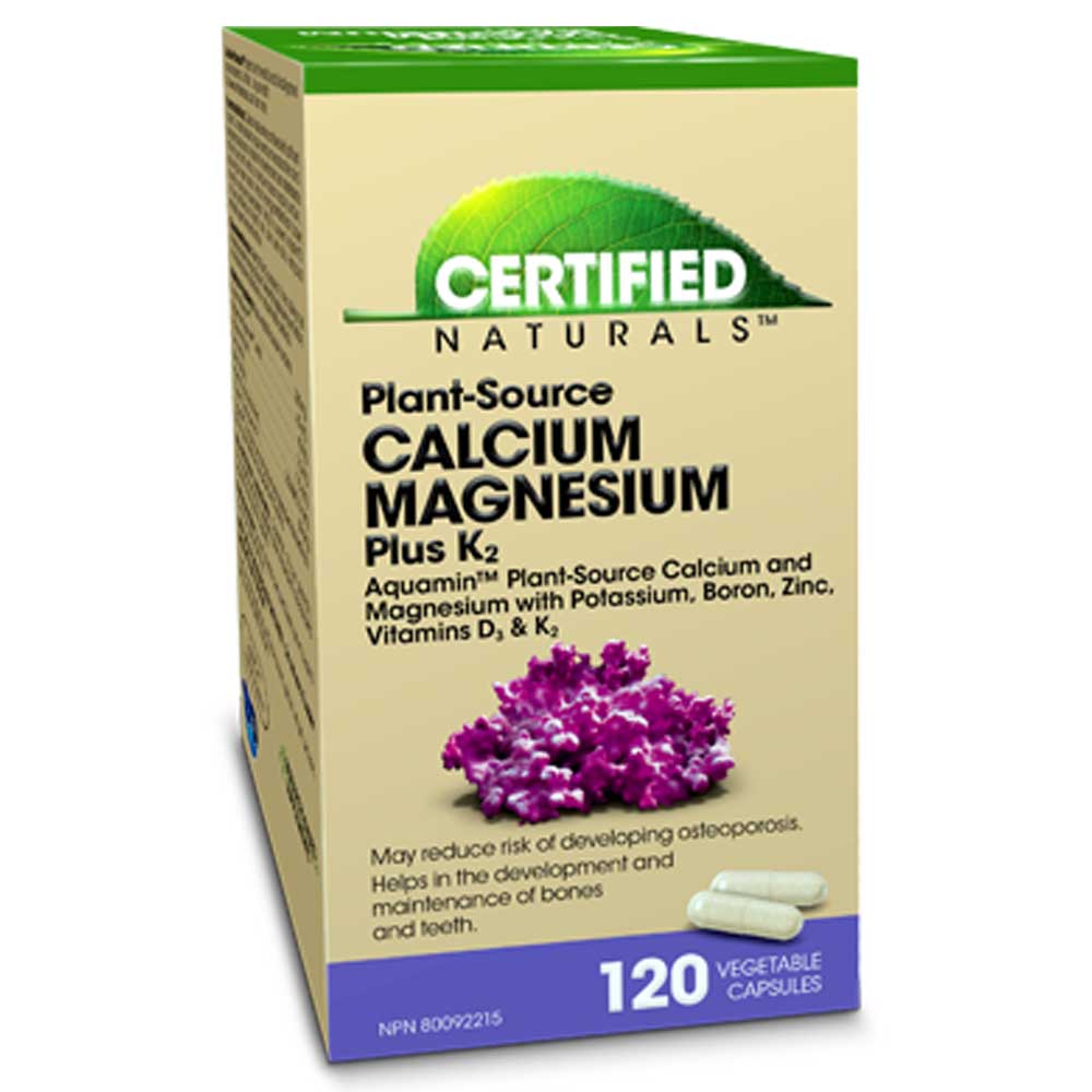Certified Naturals Calcium Magnesium +K2 (120vcaps) - Lifestyle Markets