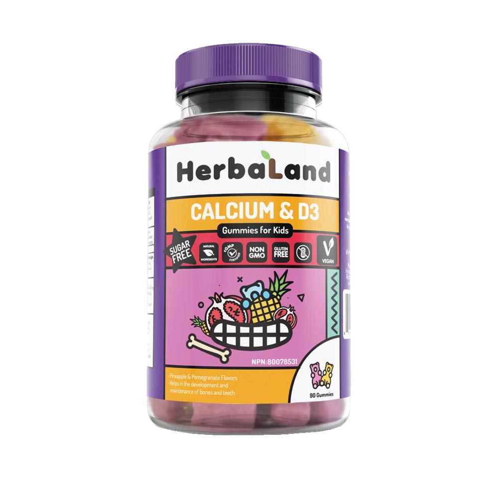 Herbaland Calcium & D3 for Kids (90 gummies) - Lifestyle Markets