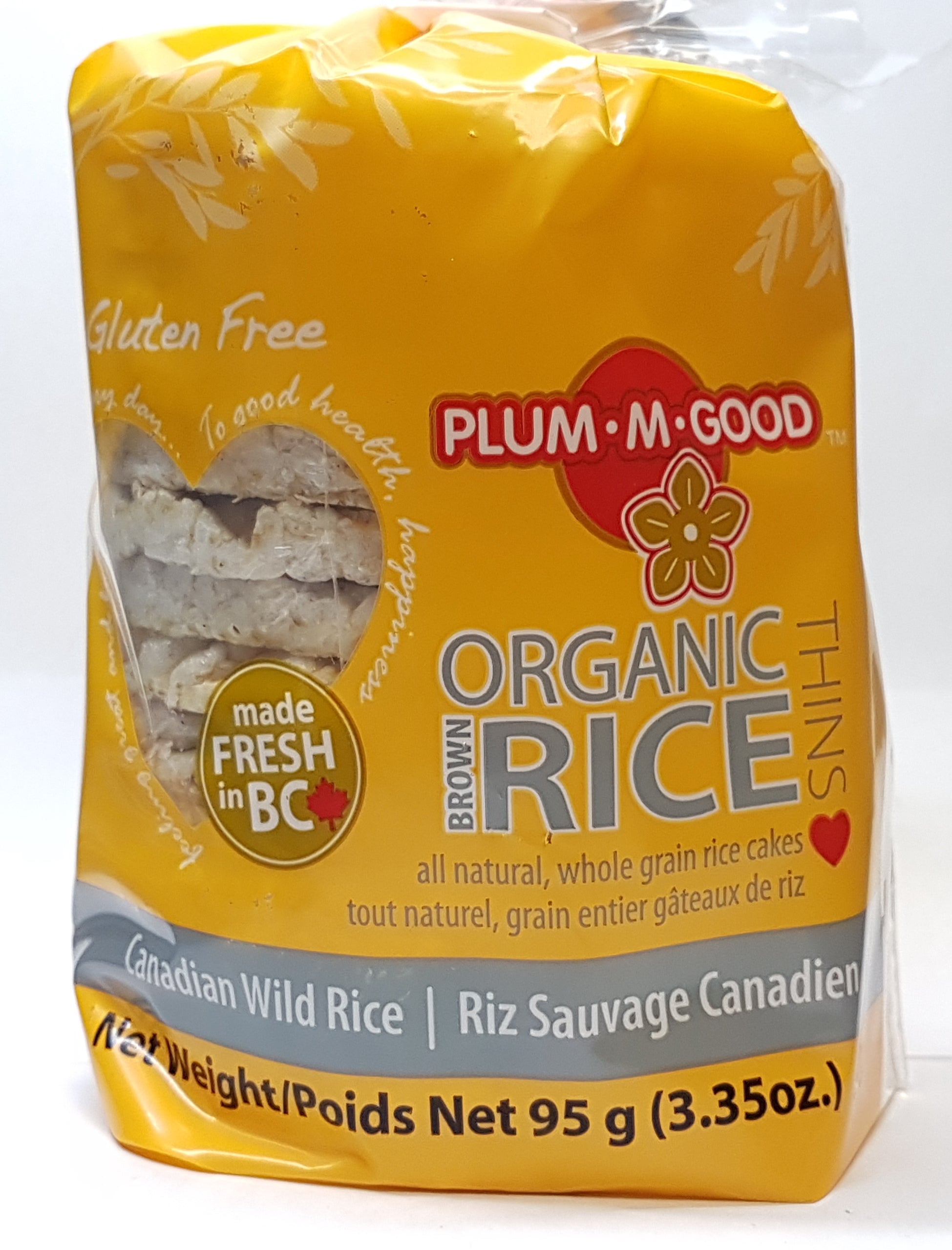 Plum M Good Brown Rice Thins w/ Can. Wild Rice (95g) - Lifestyle Markets