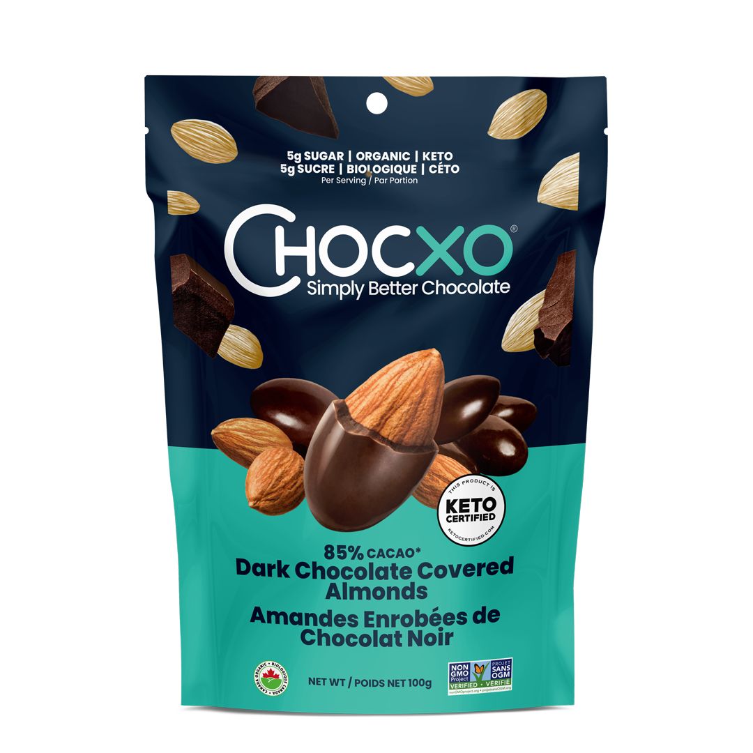 ChocXO Keto Dark Chocolate Covered Almonds (100g) - Lifestyle Markets