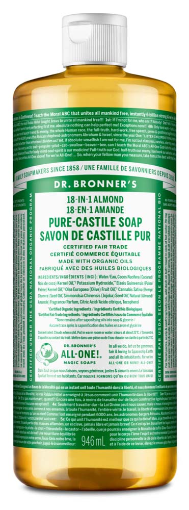 Dr. Bronner's Castile Liquid Soap - Almond (946ml) - Lifestyle Markets
