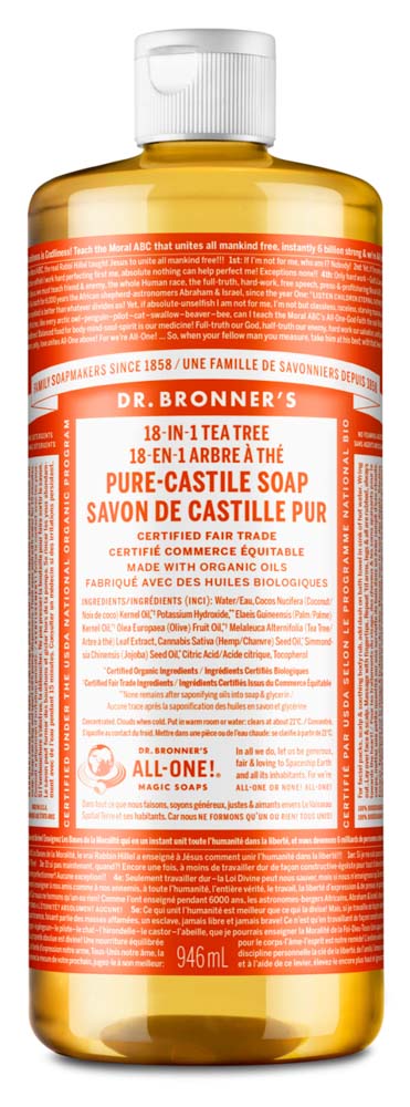 Dr. Bronner's Castile Liquid Soap - Tea Tree (946ml) - Lifestyle Markets