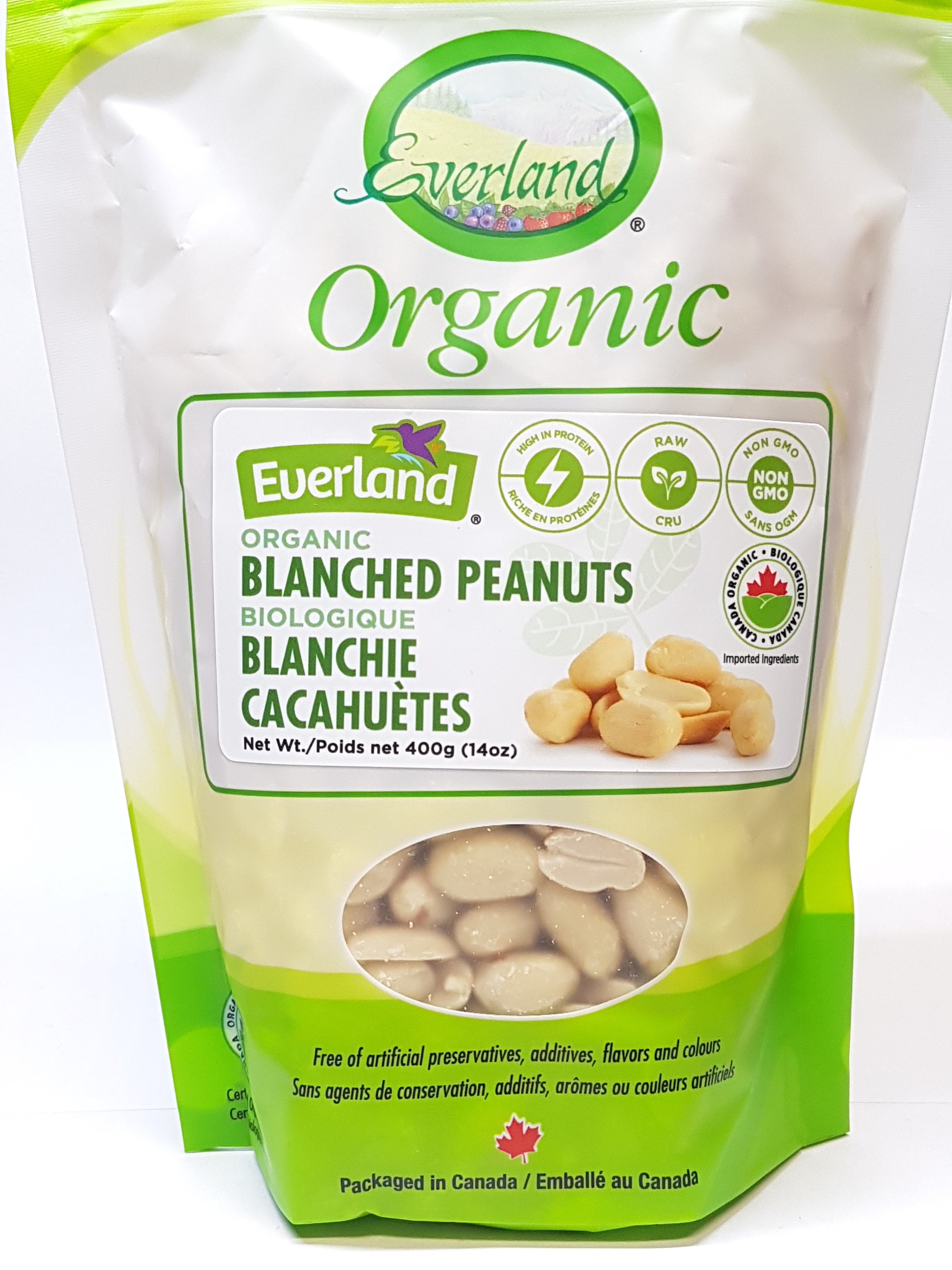 Everland Organic Raw Blanched Peanuts (400g) - Lifestyle Markets