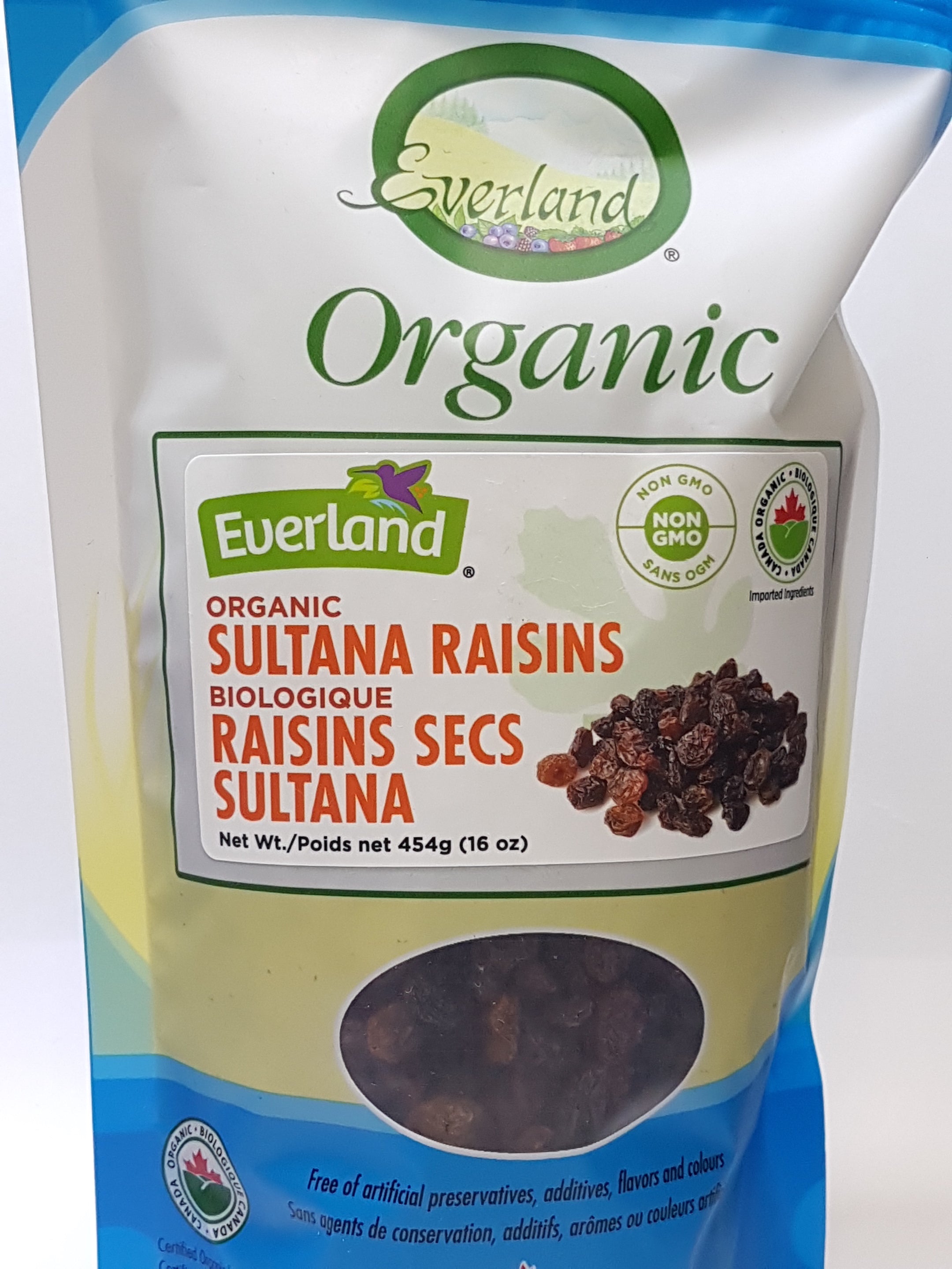 Everland Organic Sultana Raisins (454g) - Lifestyle Markets