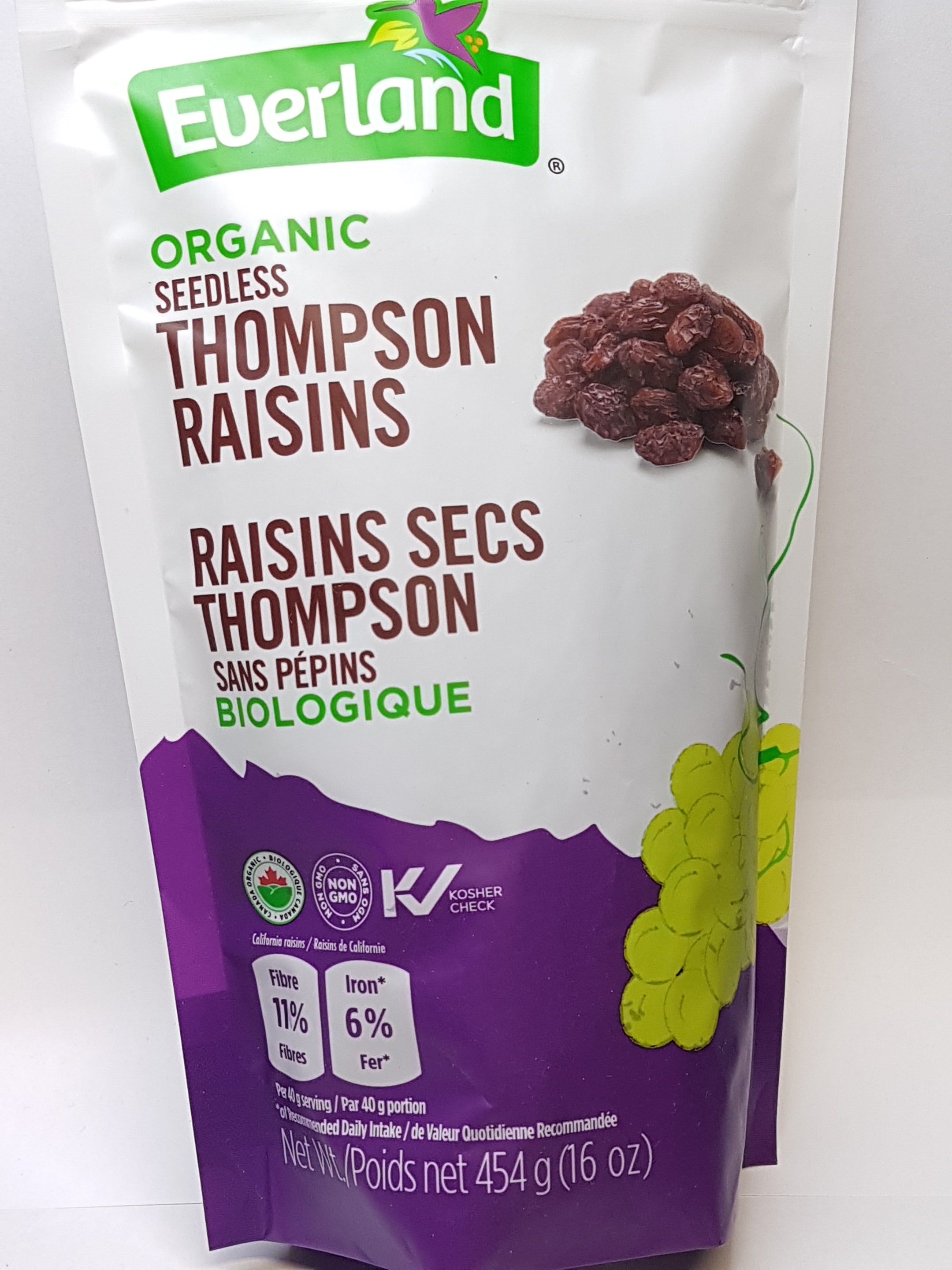 Everland Organic Thompson Raisins (454g) - Lifestyle Markets