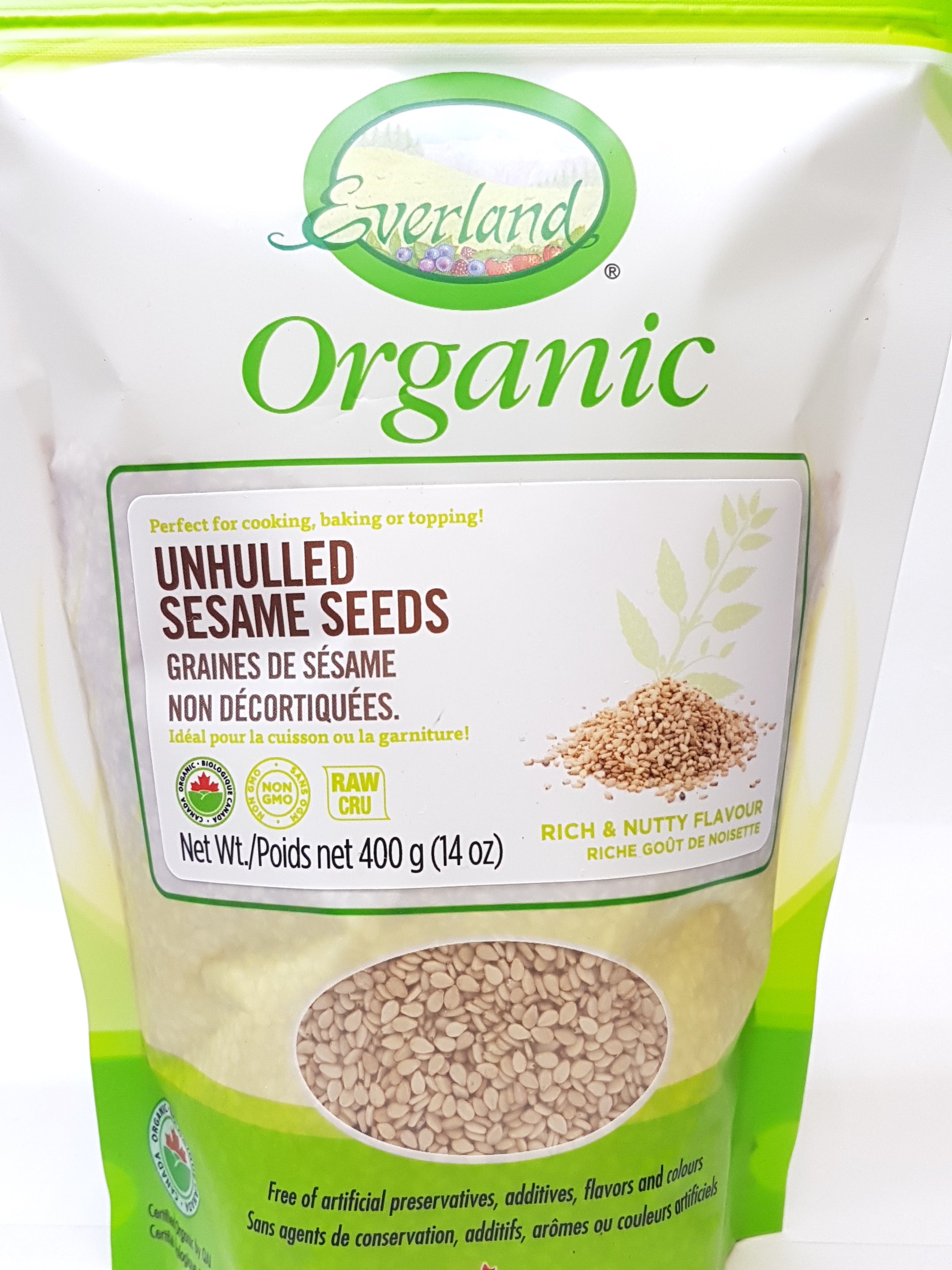 Everland Organic Unhulled Sesame Seeds (400g) - Lifestyle Markets