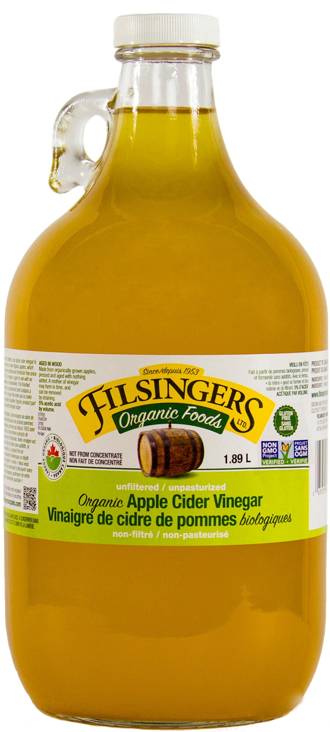 Filsinger's Organic Apple Cider Vinegar (1.89L) - Lifestyle Markets