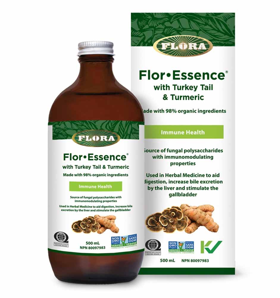 Flora Flor-Essence with Turkey Tail & Turmeric (500ml) - Lifestyle Markets