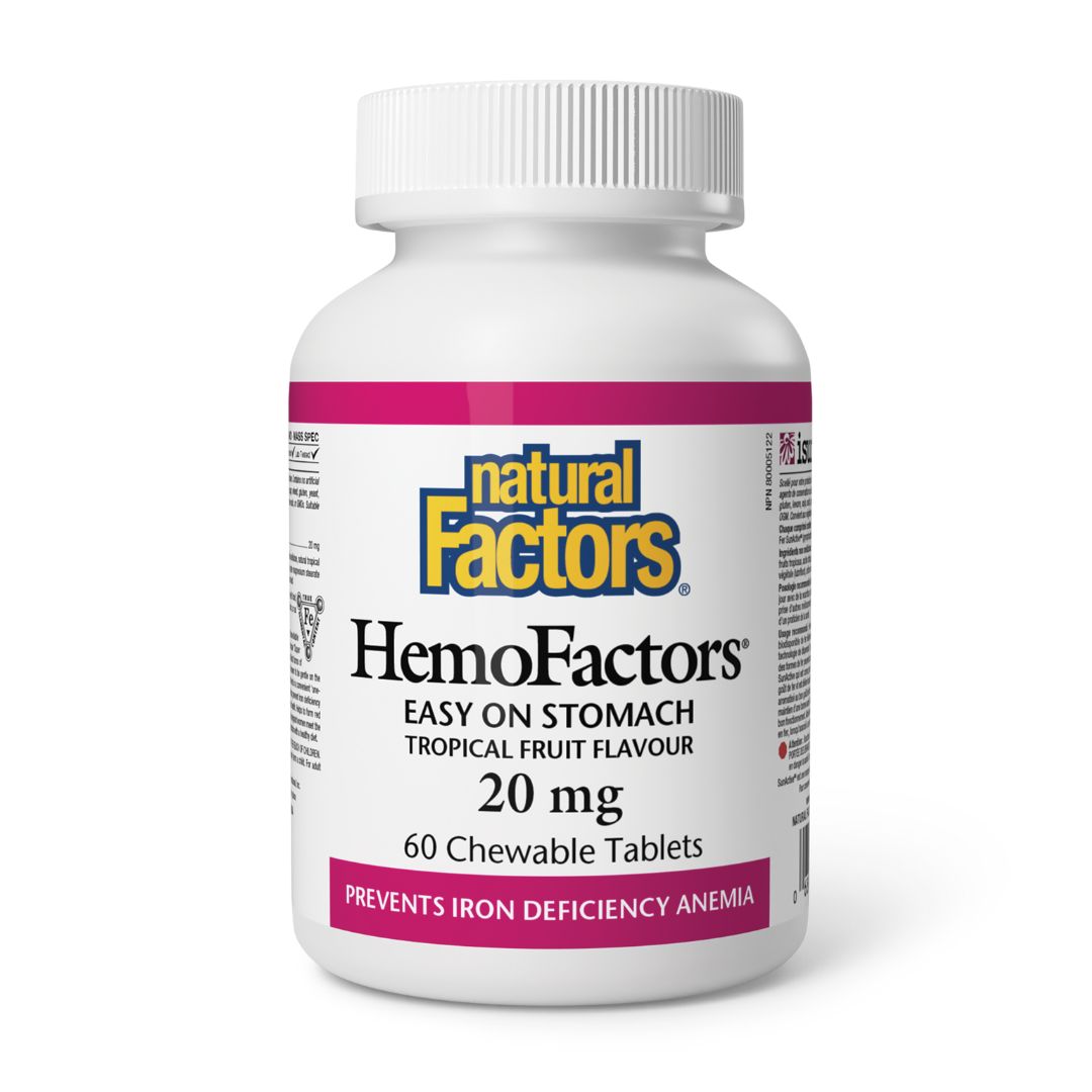Natural Factors HemoFactors Iron (20mg) (60 Chewable Tablets) - Lifestyle Markets