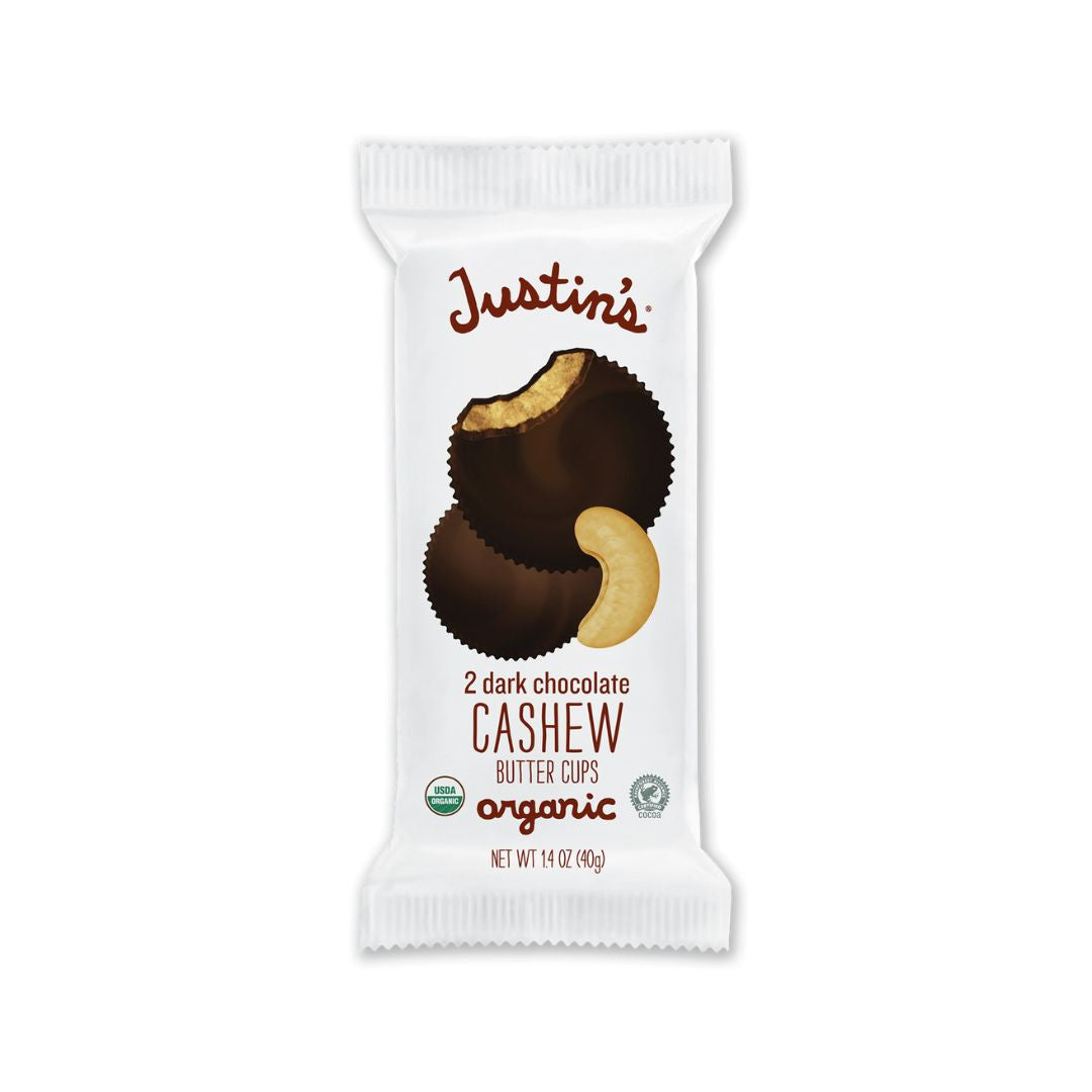 Justin's Organic Dark Chocolate Cashew Butter Cups (40g) - Lifestyle Markets
