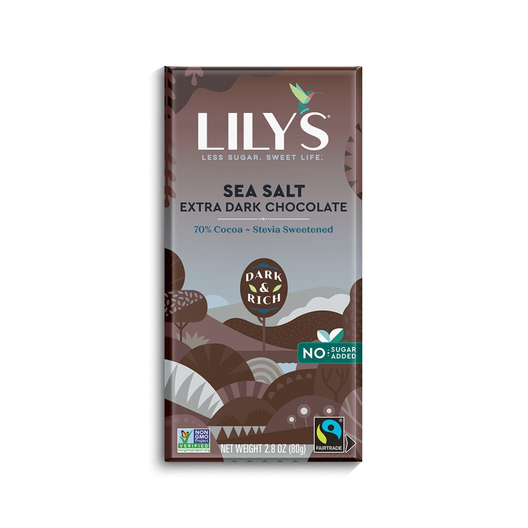 Lily's Sweets Extra Dark Chocolate - Sea Salt Bar (85g) - Lifestyle Markets