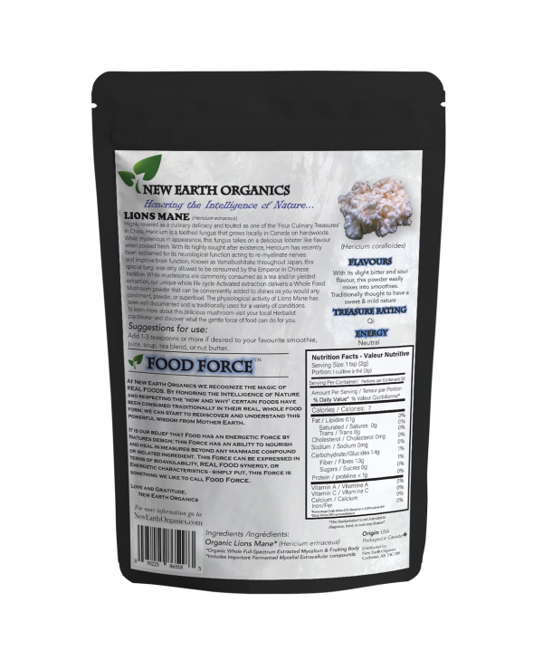 New Earth Organics Lions Mane Mushroom (112g) - Lifestyle Markets