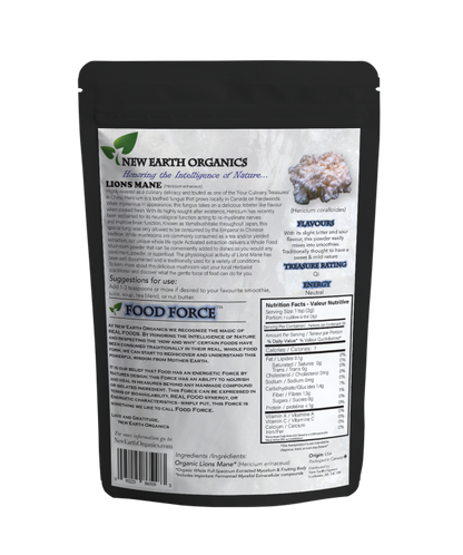 New Earth Organics Lions Mane Mushroom (112g) - Lifestyle Markets