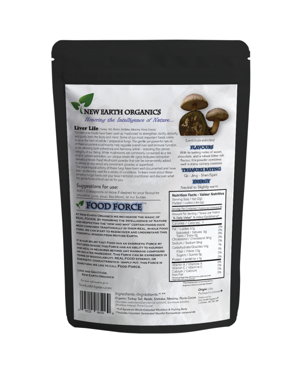 New Earth Organics Liver Life - 5 Mushroom Blend (112g) - Lifestyle Markets
