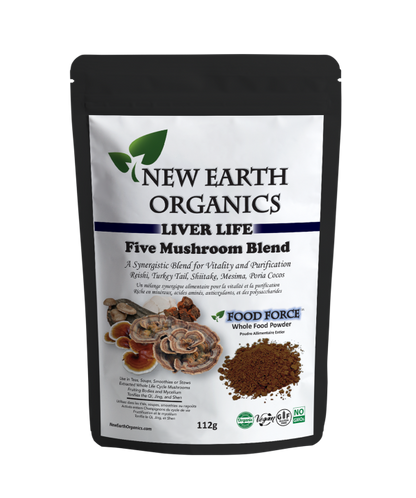 New Earth Organics Liver Life - 5 Mushroom Blend (112g) - Lifestyle Markets