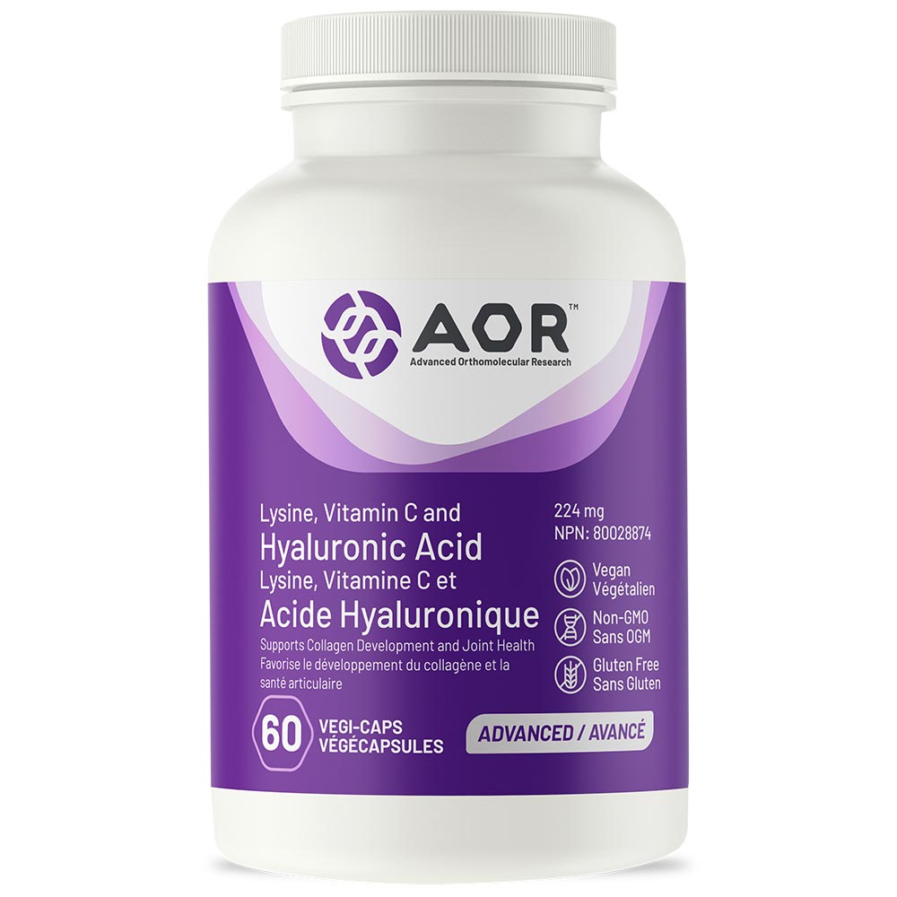 AOR Lysine, Vitamin C and Hyaluronic Acid (224mg) (60 Vegi-Caps) - Lifestyle Markets