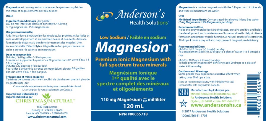 Anderson's Health Solutions Magnesion (120ml) - Lifestyle Markets