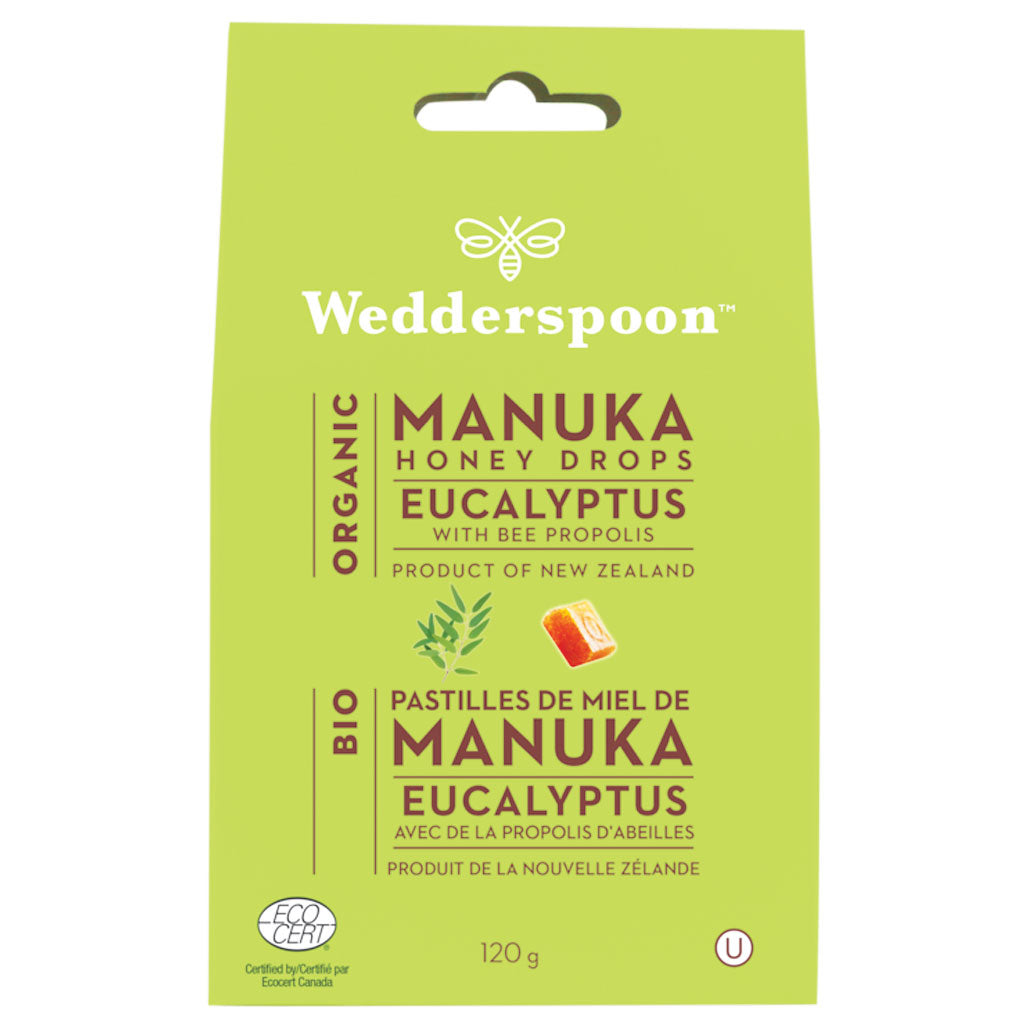 Wedderspoon Organic Manuka Honey Drops - Eucalyptus (120g) - Lifestyle Markets