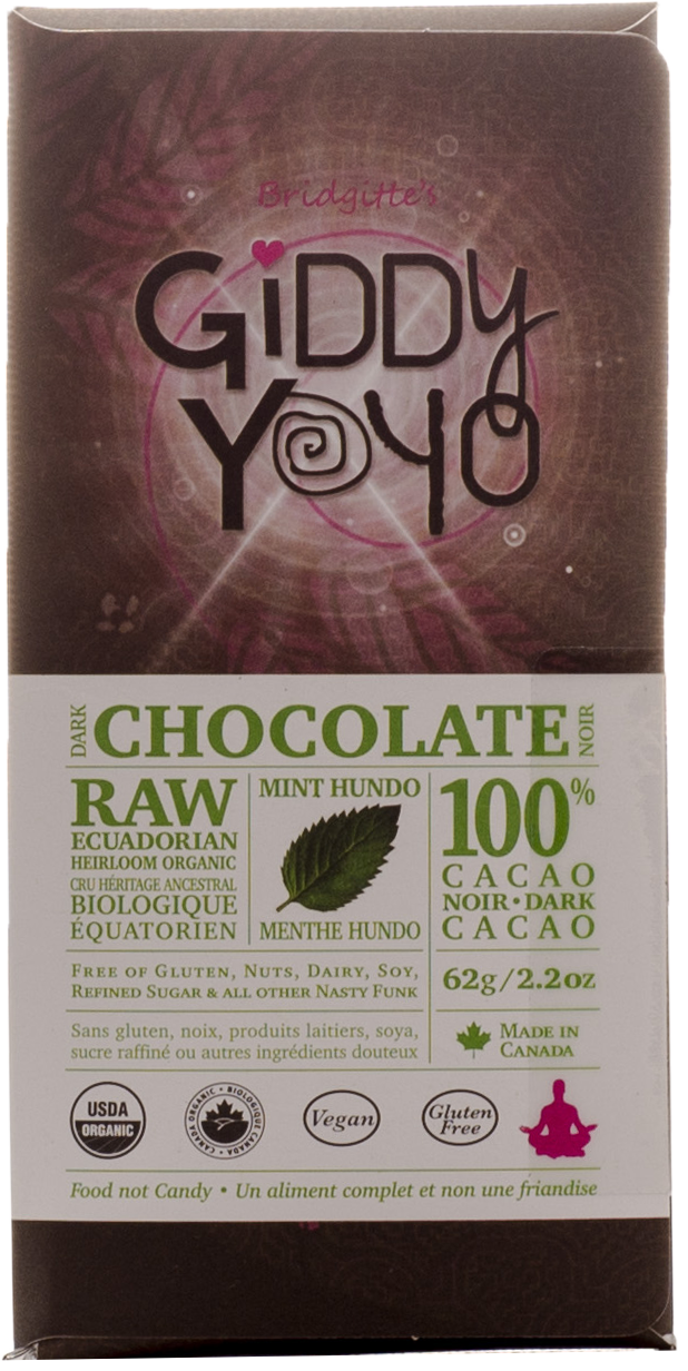Giddy Yoyo 100% Mint Hundo Raw Chocolate (62g) - Lifestyle Markets
