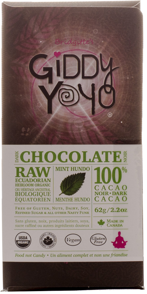 Giddy Yoyo 100% Mint Hundo Raw Chocolate (62g) - Lifestyle Markets