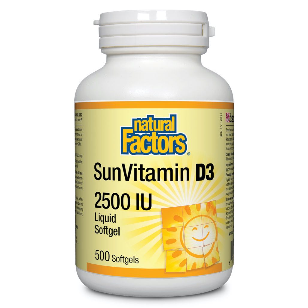 Natural Factors Vitamin D3 2,500IU (500 sgels) - Lifestyle Markets